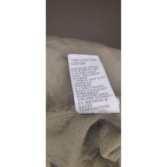 James Perse Standard Shirt Womens Size 2 Olive Cotton Button Up USA Made - Picture 7 of 7